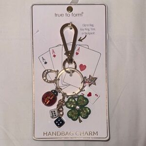 True to Form Lucky Charms Gold Tone Bag Charm